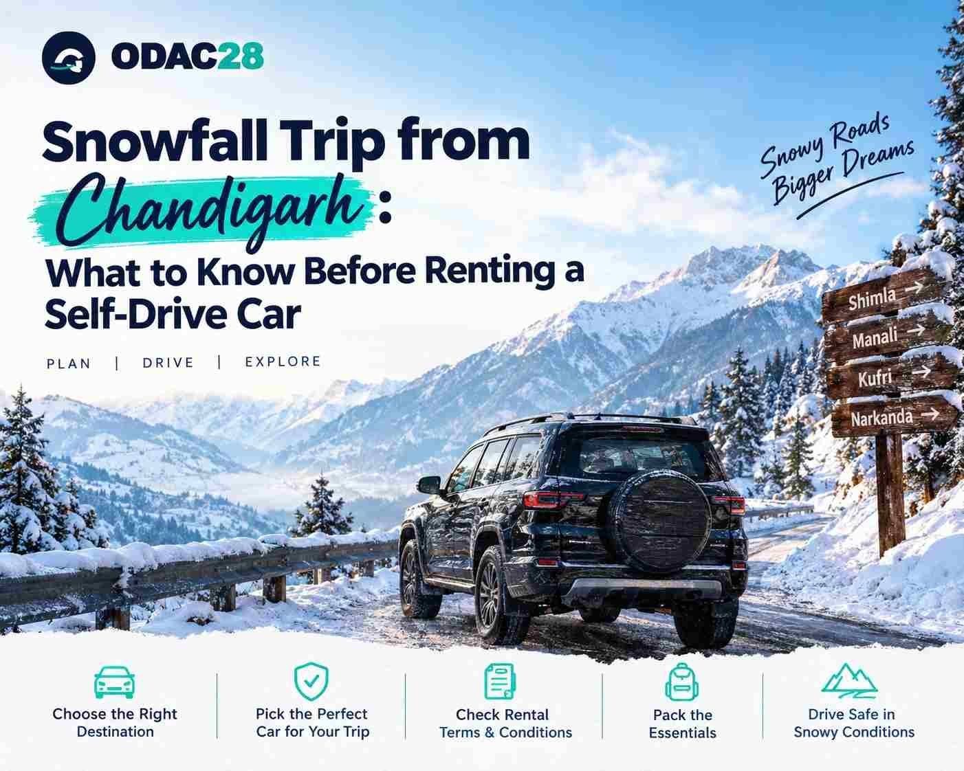 Snowfall Trip from Chandigarh: What to Know Before Renting a Self Drive Car