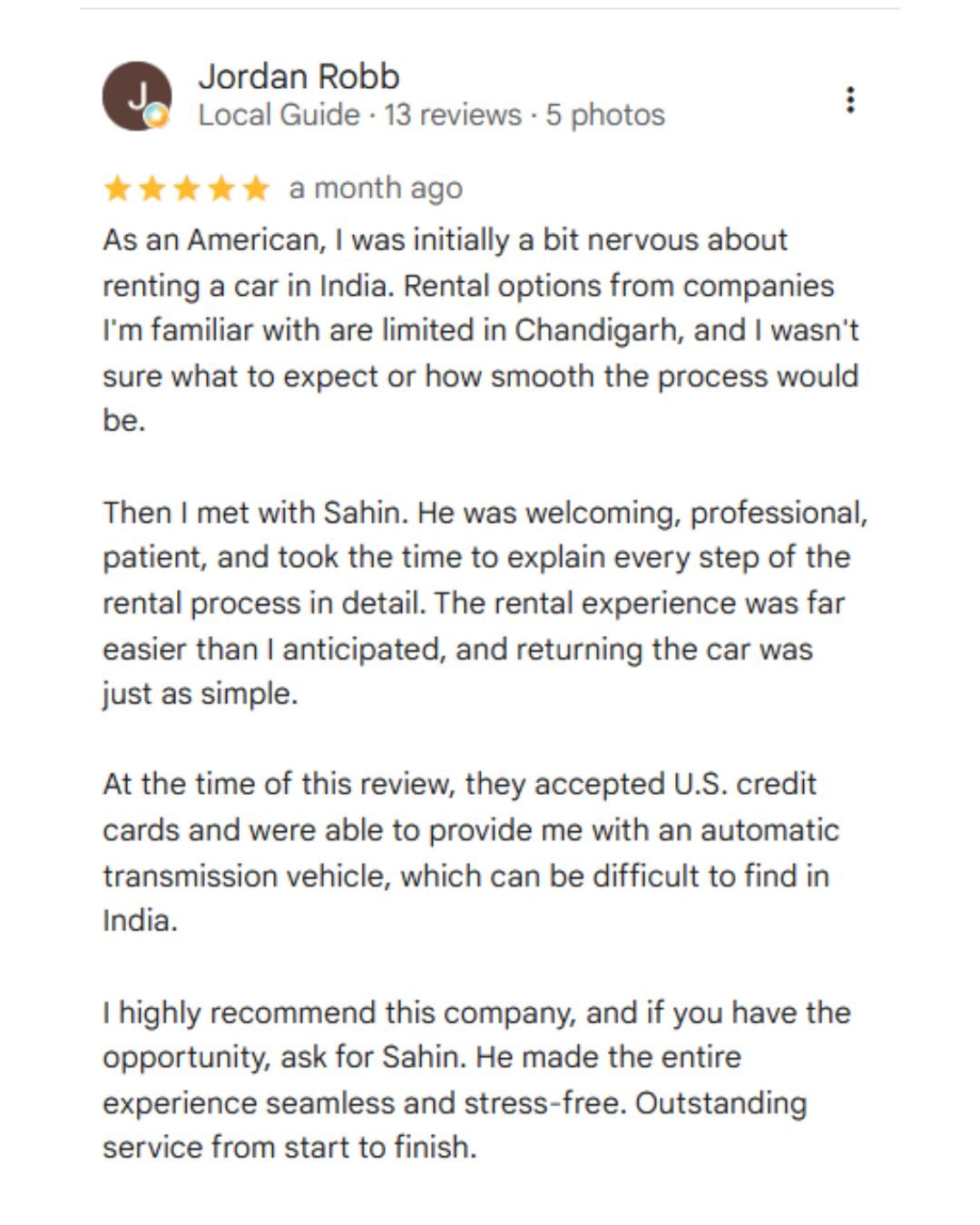 Google review from an ODAC customer