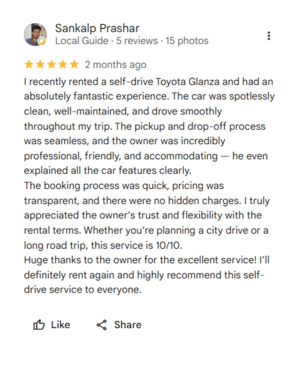 Google review from an ODAC customer