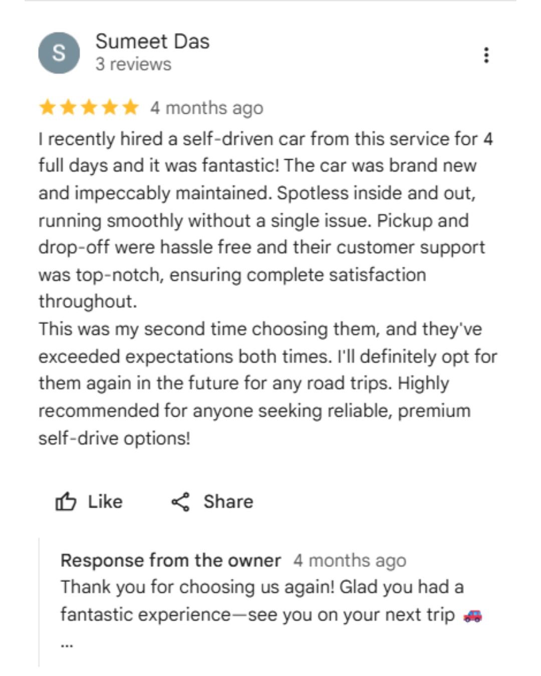 Google review from an ODAC customer