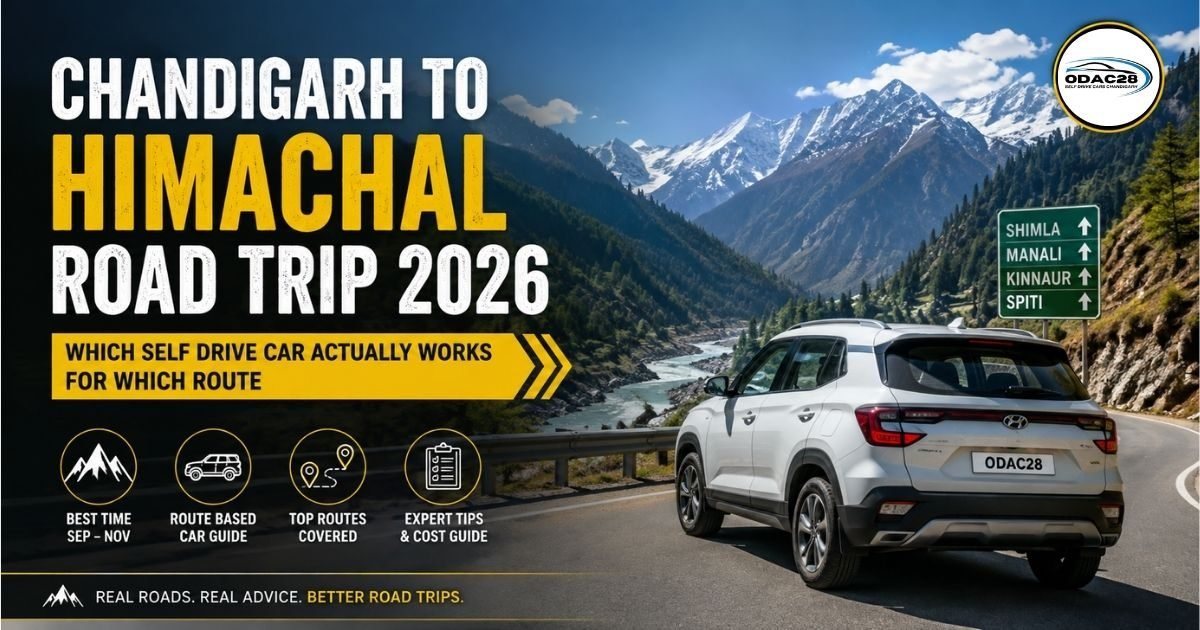 Self drive car on rent from Chandigarh on the Himachal highway